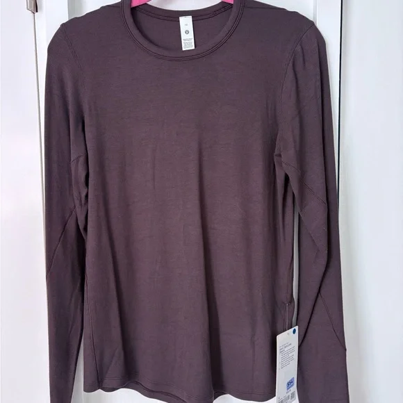 NWT Lululemon Hold tight Long Sleeve ribbed Top Chocolate Sz 12 - Picture 1 of 6